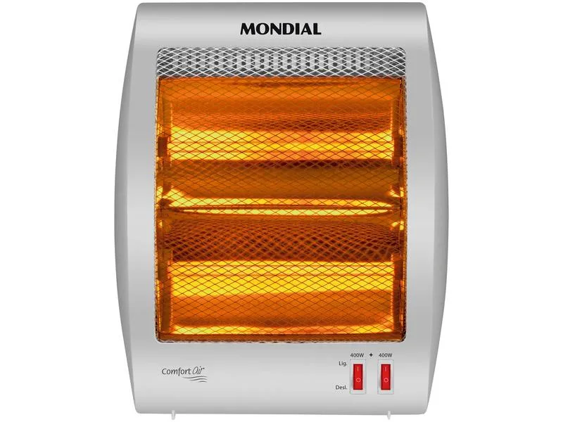 Aquecedor Elétrico Portátil Mondial Comfort Air II A-09 Halógeno 800W 220V Cinza - Mondial - Climatização