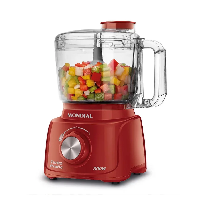 Mini Processador Mondial Turbo Pratic MP-16-R Vermelho - 220V UNICA