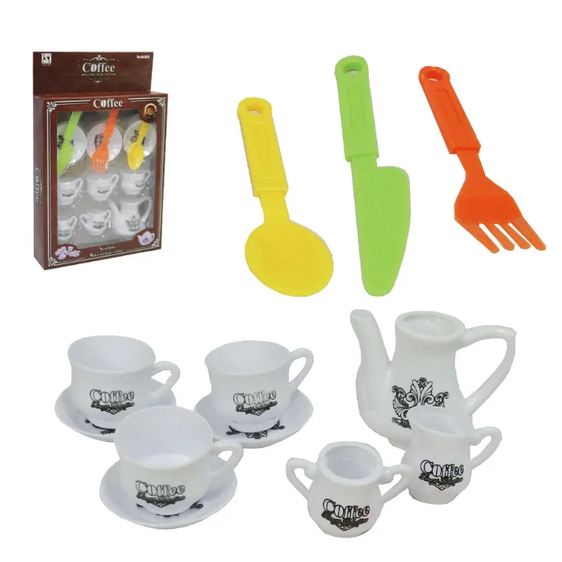 Kit cozinha infantil cafezinho com bule + colheres E acessorios coffee 12 pecas