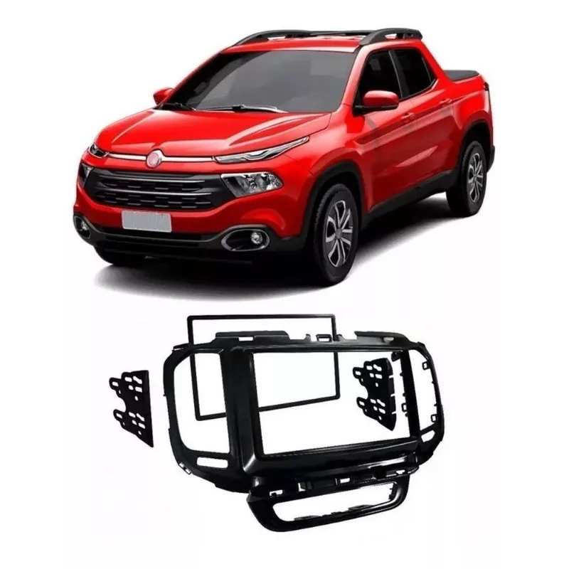 Moldura 2 Din Fiat Toro 2016,2017,2018,2019,2020 - Black Piano