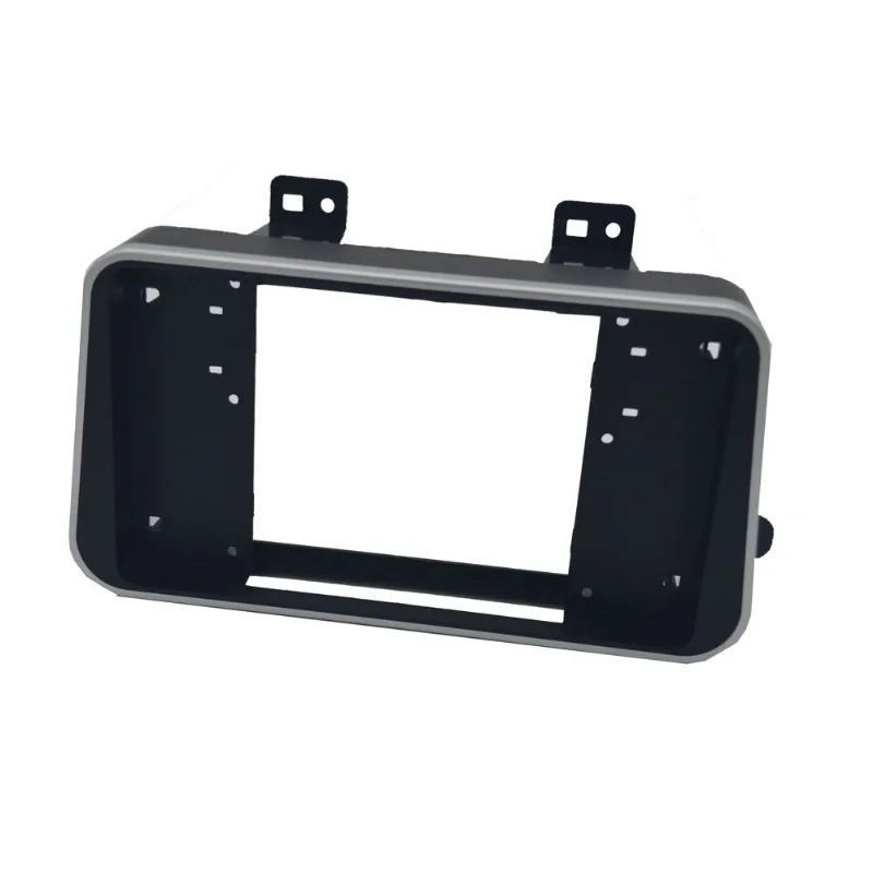 Moldura P/ Tela 8'/9' Padrão Pioneer Nissan Kicks Preto Fosco Friso Prata