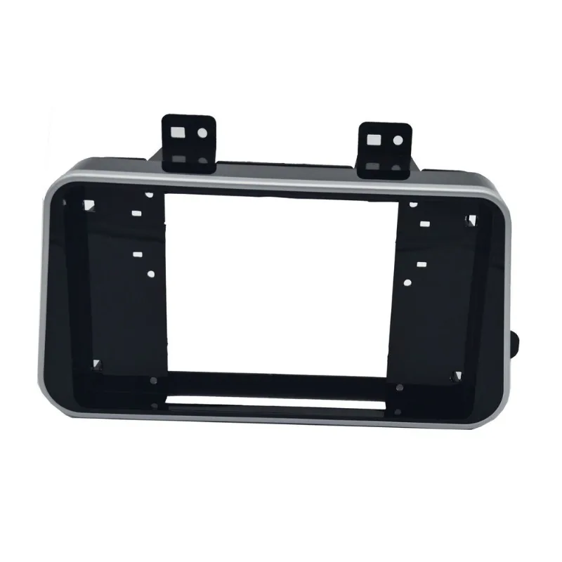 Moldura P/ Tela 8'/9' Padrão Pioneer Nissan Kicks Black Piano Friso Prata