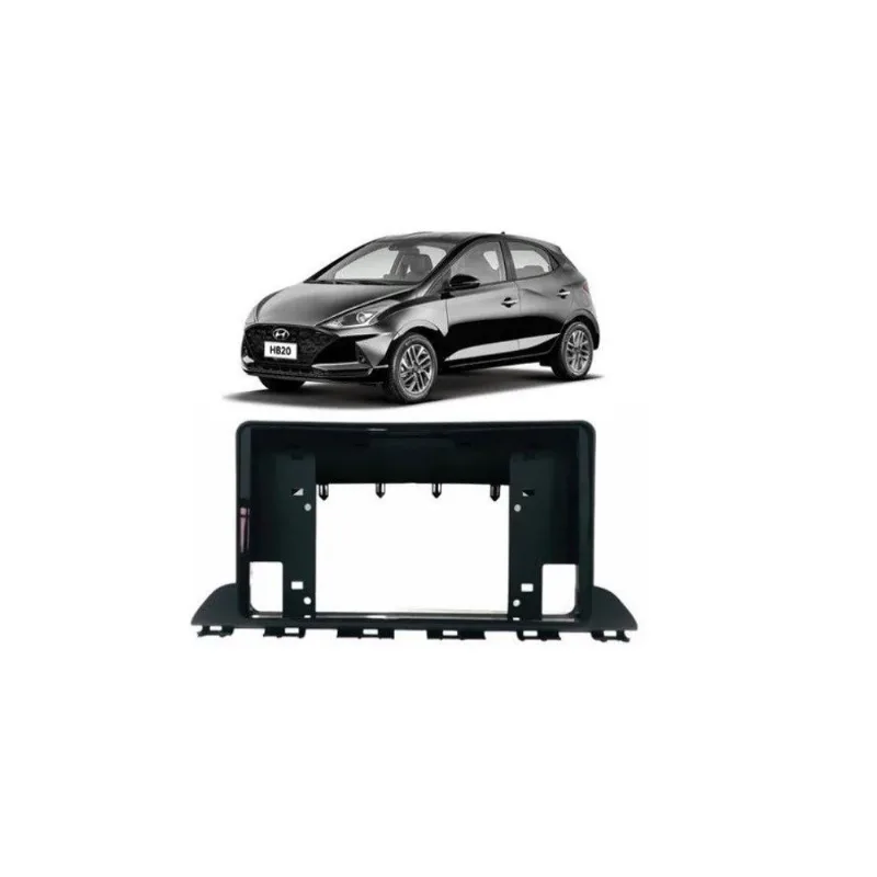 Moldura Tela 8' E 9' Padrão Pioneer Hyundai Hb20 20/21 - Preto Fosco