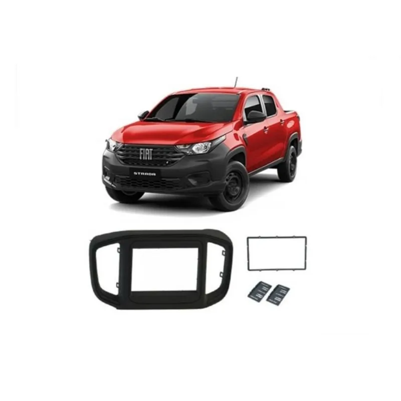 Moldura 2 Din Fiat Nova Strada 2020 2021 Black Piano