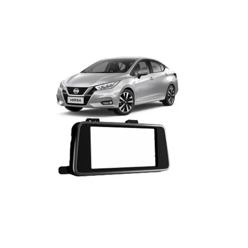 Moldura 2 Din Nissan Versa 2021 - Preto Fosco