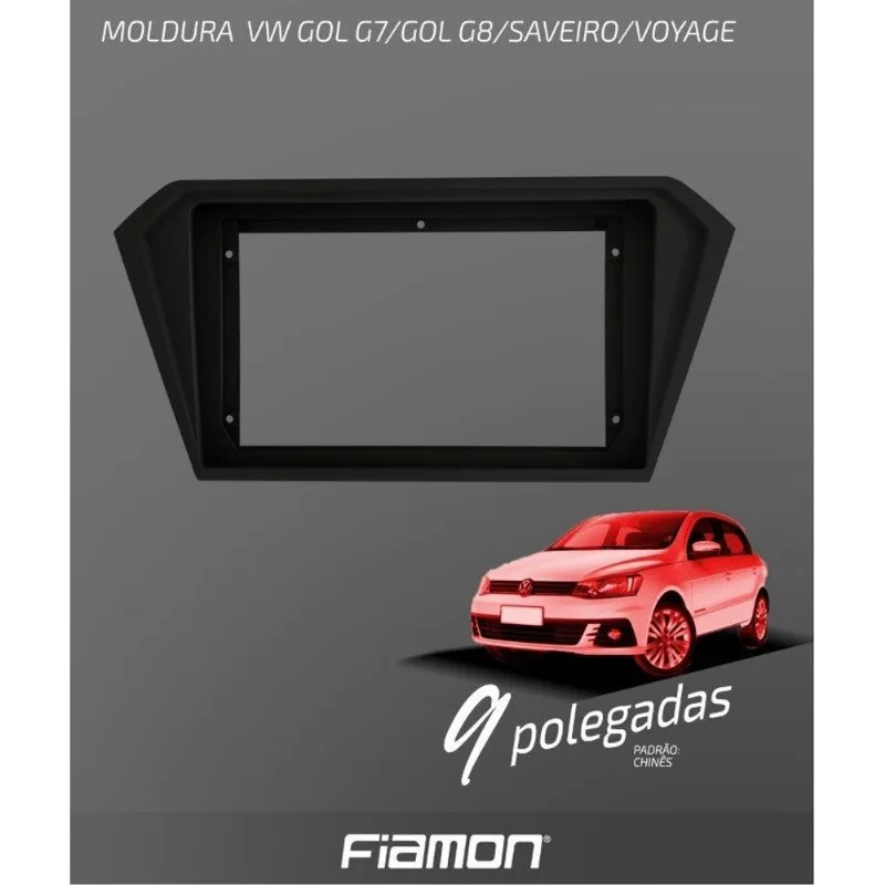 Moldura 9' Vw Gol G7, Gol G8, Saveiro, Voyage - Black Piano