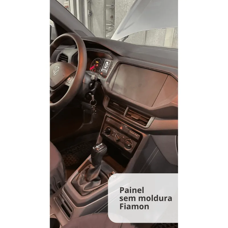Moldura 8 Pioneer Vw Novo Polo, Virtus 18/23, T-cross 19/23, Nivus 20/23 - Preto - Fiamon
