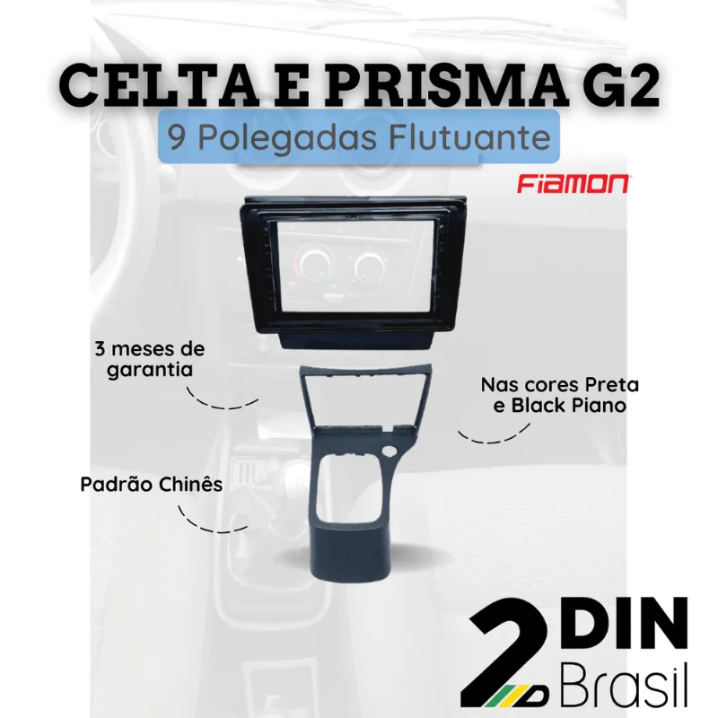 Moldura 9 Pol. Flutuante - Celta G2 E Prisma G2 - Black Piano