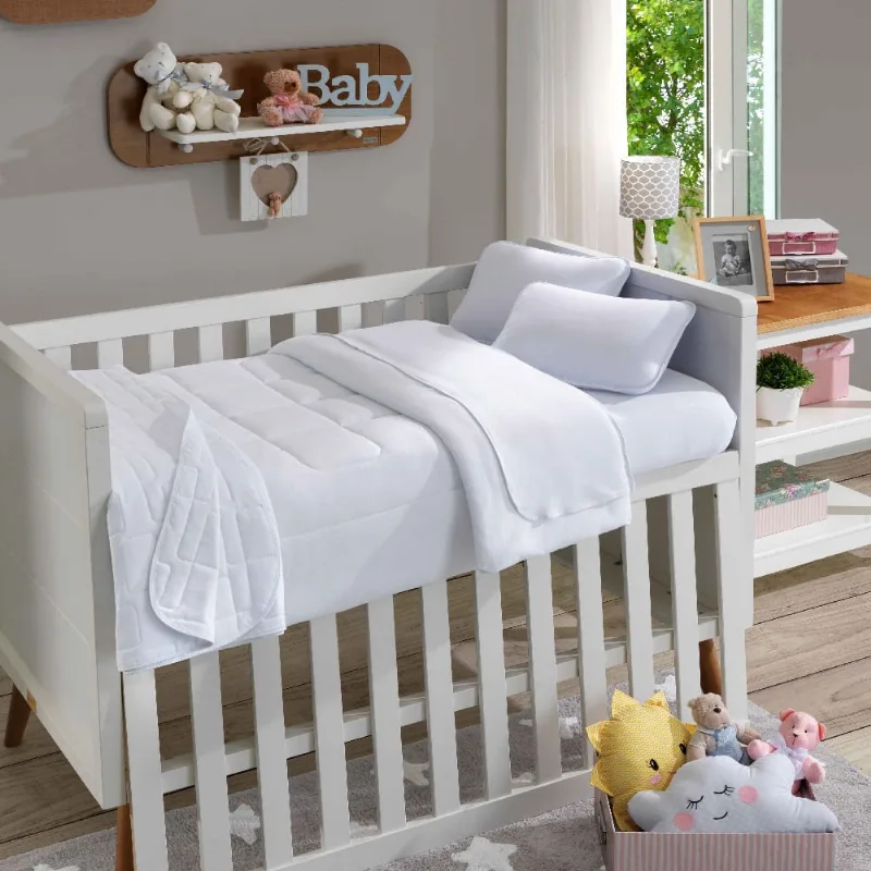 Jogo Berço sbx 2p Soft Baby Malha Branco