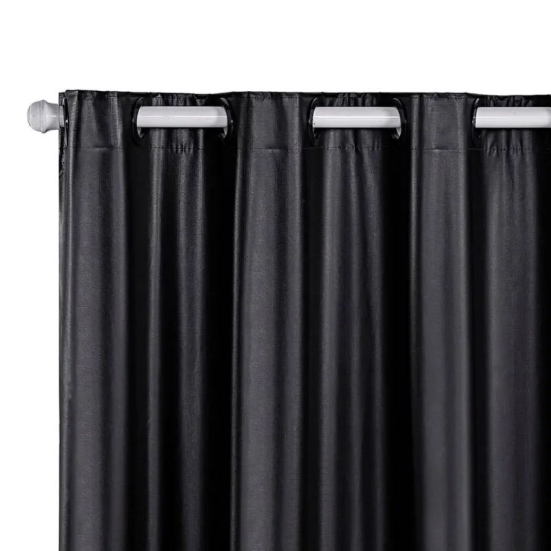 Cortina 2,80m X 1,60m Sala Quarto Blackout 100% Corta Luz pvc - Preto