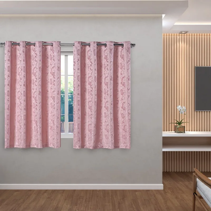Cortina 2,70m x 1,60m em Tecido Jacquard Sala Quarto
