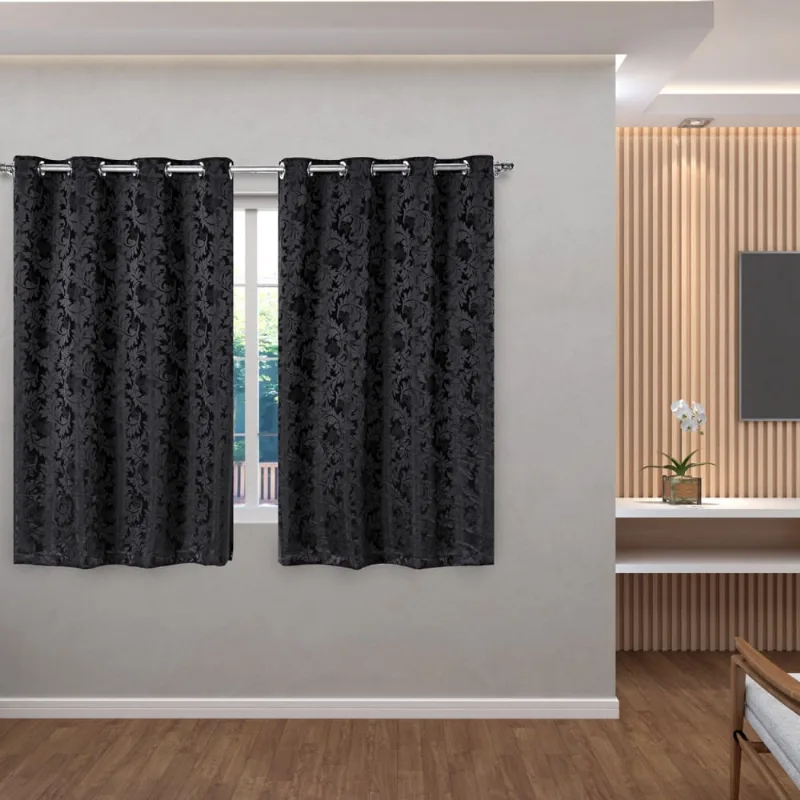 Cortina 2,70m x 1,60m em Tecido Jacquard Sala Quarto