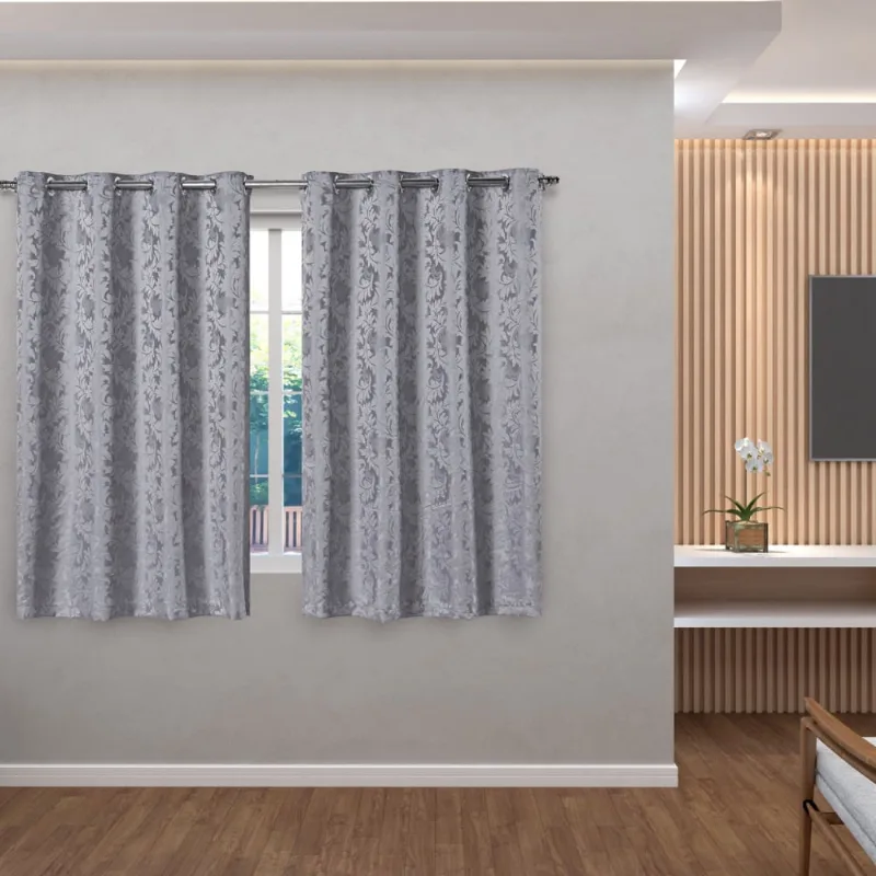 Cortina 2,70m x 1,60m em Tecido Jacquard Sala Quarto