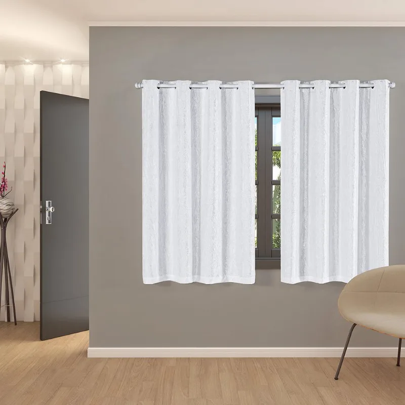 Cortina Blackout Pvc Com Cetim Amassado 2,7 X 1,6 Branco