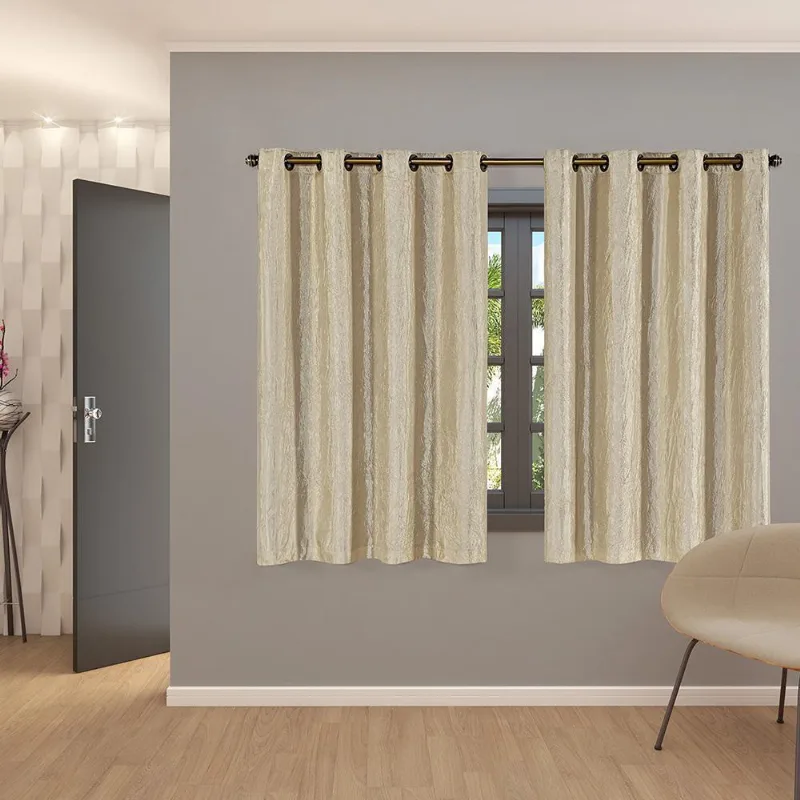 Cortina Blackout Pvc Com Cetim Amassado 2,7 M X 1,6 M Avelã