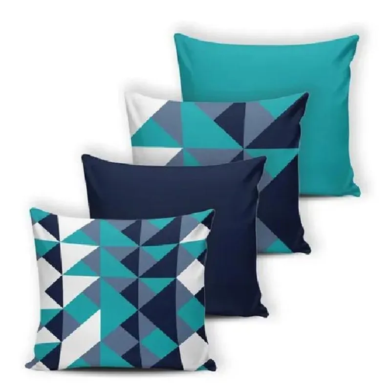 Kit 4 Almofadas Cheias Modern Print (Espuma) 42 X 42CM 011
