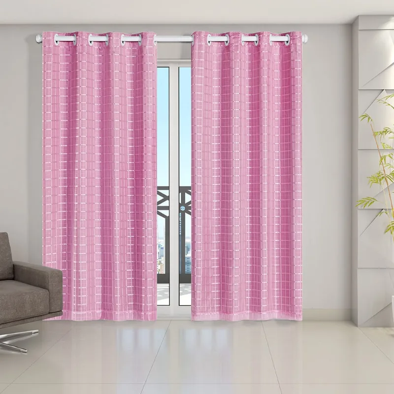Cortina 2,80m x 2,30m Blackout pvc com Tecido Voil Xadrez