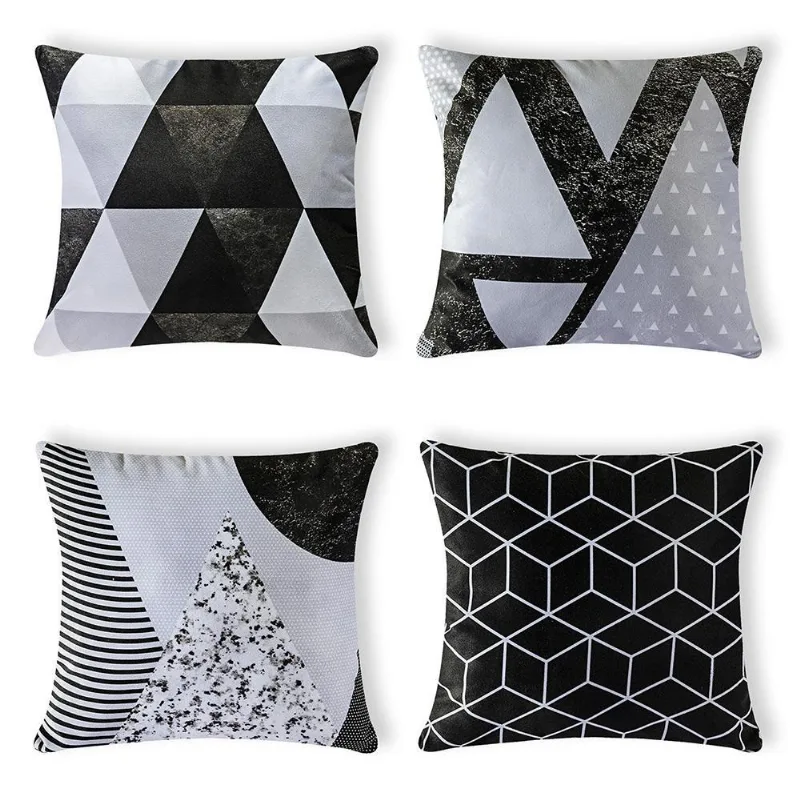 Kit 4 Capas De Almofada Veludo Velvet Print 40X40 Cm - 051