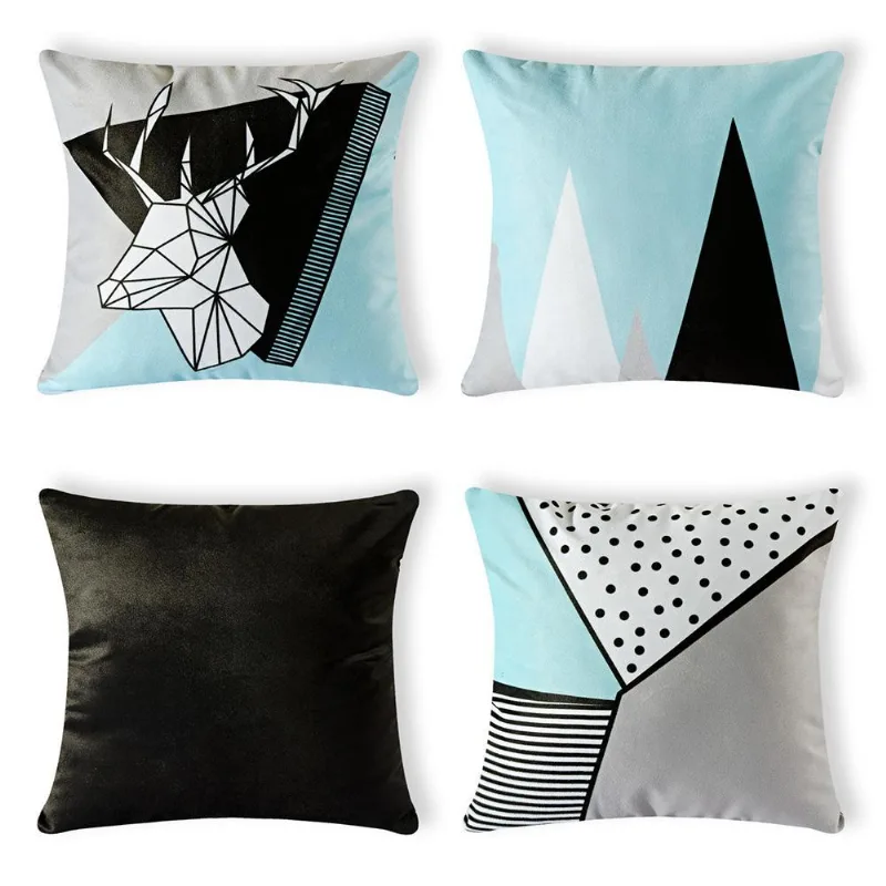 Kit 4 Capas De Almofada Veludo Velvet Print 40X40 Cm - 067