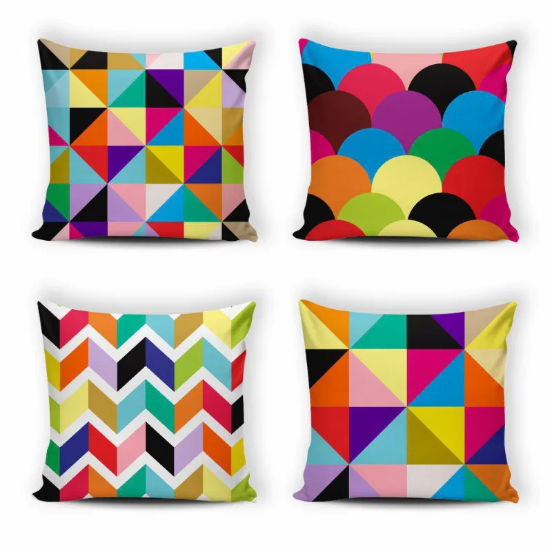 Kit 4 Capas De Almofada Modern Print 42 Cm X 42 Cm - 085