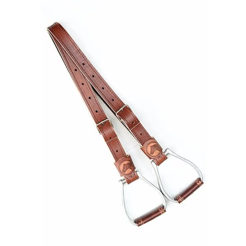 Estribo Aluminio Com Loro Couro Cavalo Crioulo