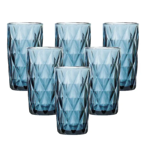 JOGO COM 6 COPOS DIAMOND AZUL 360ML CASAMBIENTE COVI055 2819159 - CASAMBIENTE