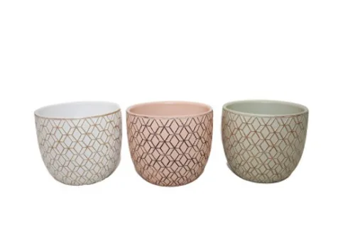 CACHEPOT CASAMBIENTE GEOMETRICO 14 X 14 X 12 CM - CASAMBIENTE