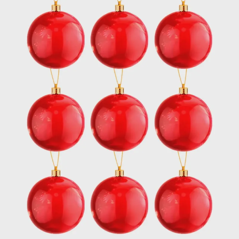 Bolas de Natal Vermelha 6cm 9 peças - Casambiente