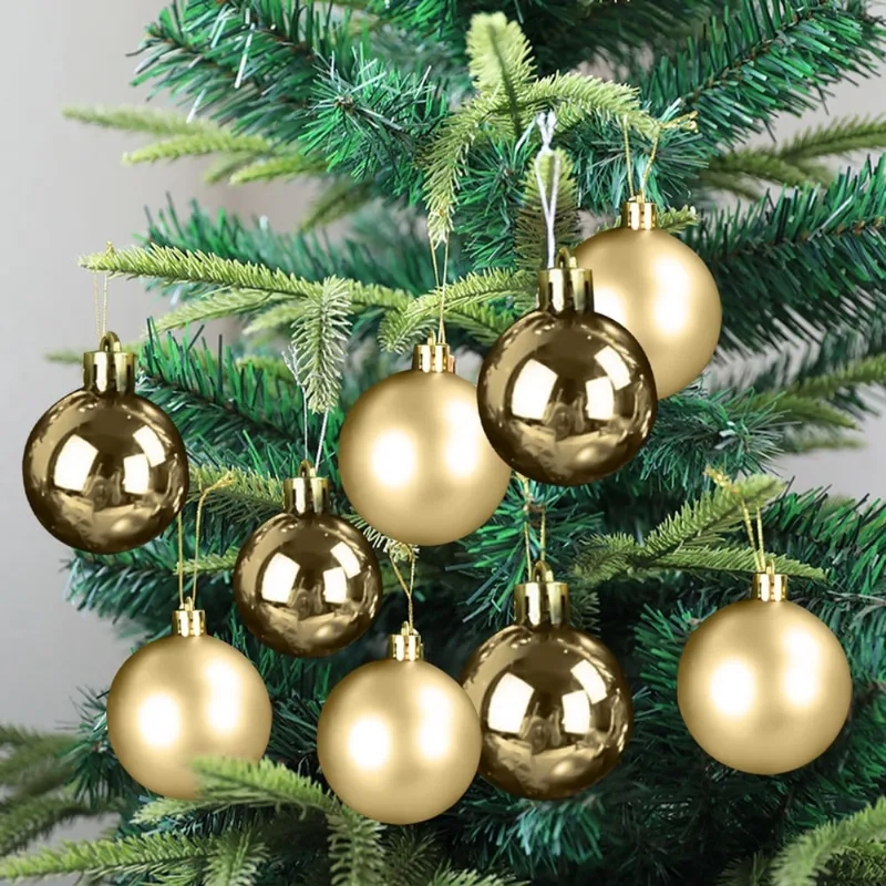 Kit 60 Bolas De Natal Enfeite Decorativo Árvore Dourado 7cm