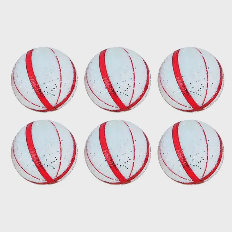Bolas de Natal Branca e Vermelha Listrada 6cm 6 peças - Casambiente