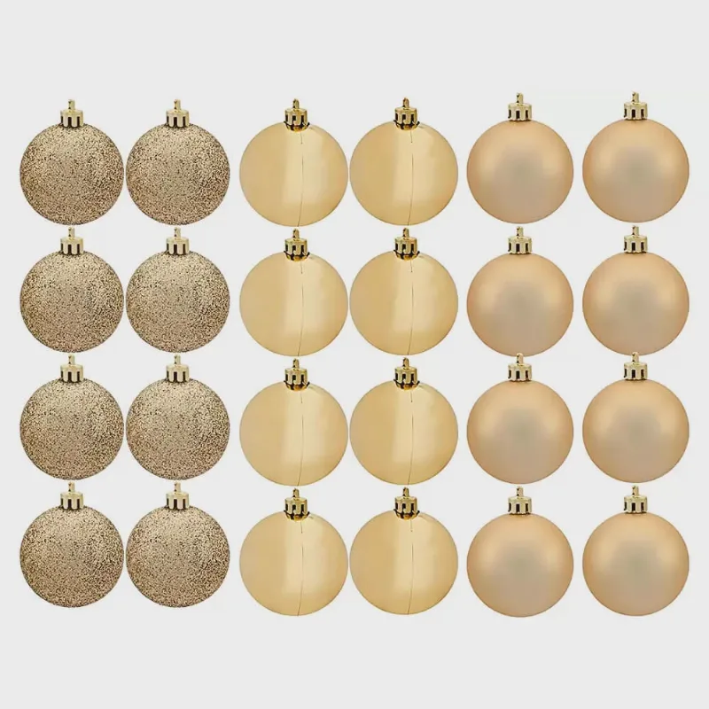 Bolas de Natal Dourada 4,5cm 24 peças - Casambiente