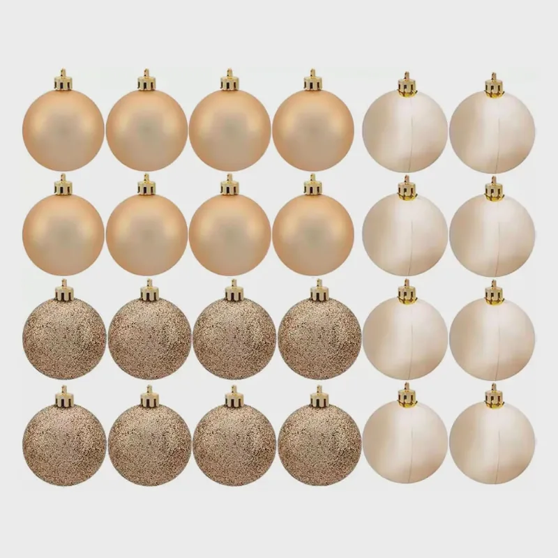 Bolas de Natal Champagne 4,5cm 24 peças - Casambiente