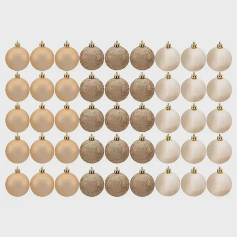 Bolas de Natal Champagne 4,5cm 45 peças - Casambiente