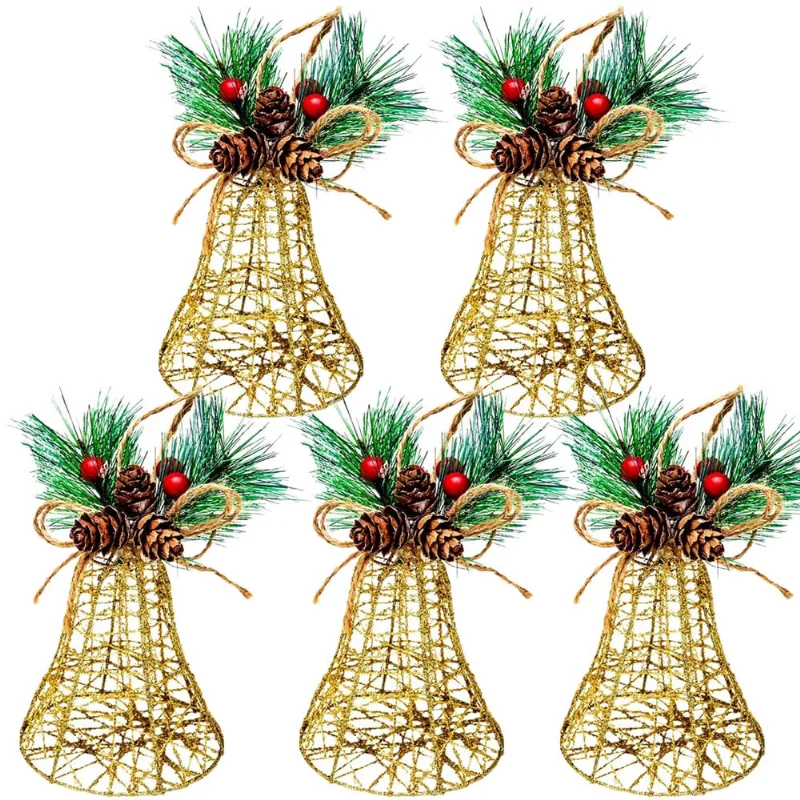 Kit 5 Enfeites Decorativos com Pinha Árvore de Natal