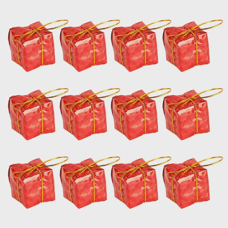 Enfeites de Natal Presentes Vermelho 12 peças - Casambiente NATAL090-V