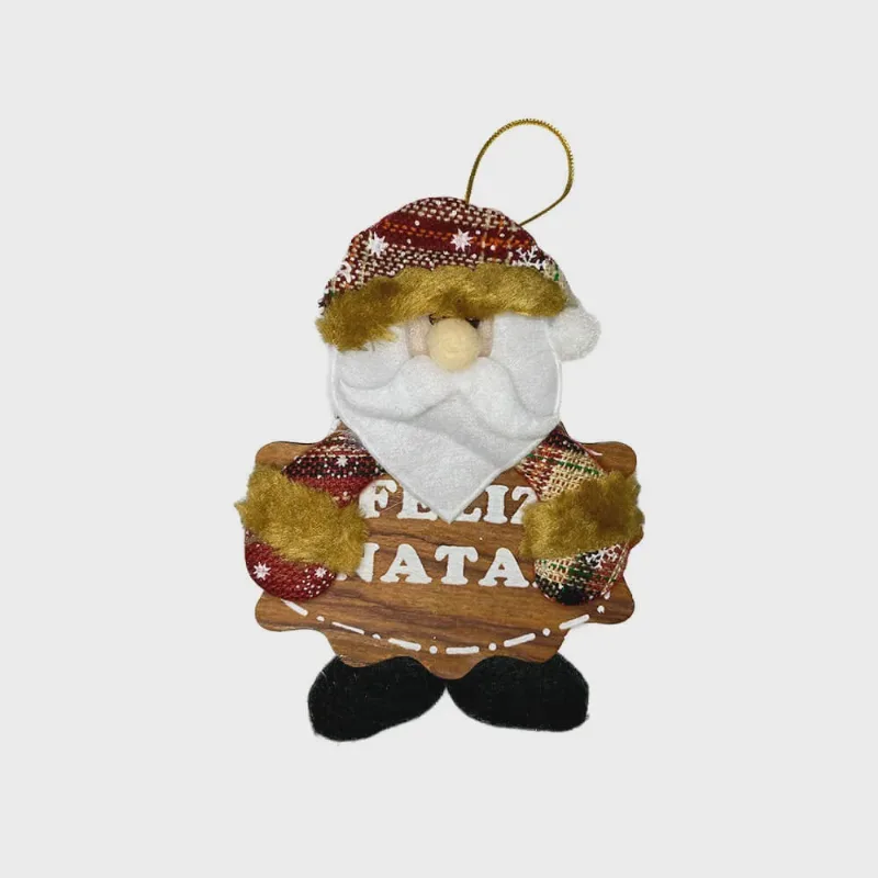 Enfeite de Natal com Placa Papai Noel 15cm - Casambiente
