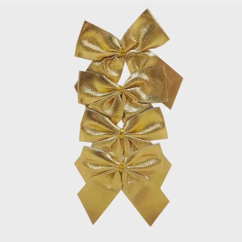 Kit Laço Casa Ambiente com 4 Unidades Dourado 10cm