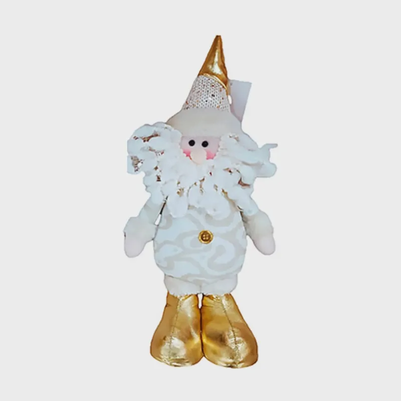 Boneco Papai Noel com Chapéu Dourado de Natal - Casambiente