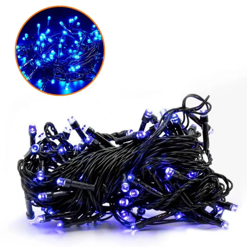 Pisca Pisca Cordão Enfeite p/ Natal c/ 100 Leds Azul 220v