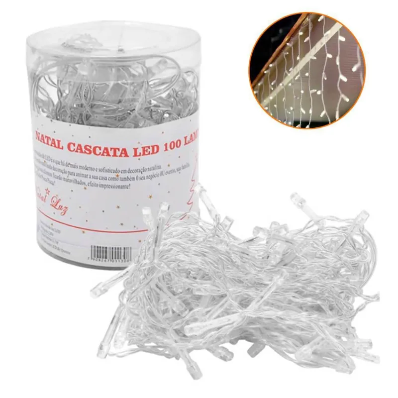 Pisca Pisca Natal Cascata Led Frio 100 Lâmpadas 127V - Casambiente NATAL210
