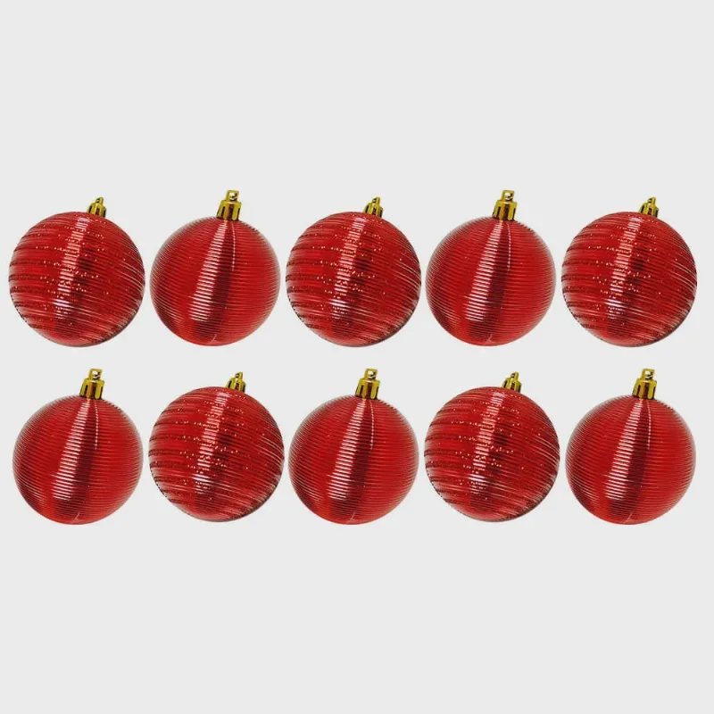 Bolas de Natal Vermelhas Brilhante 5cm 10 peças - Casambiente