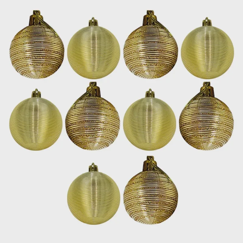 Bolas de Natal Douradas Brilhante 5cm 10 peças - Casambiente