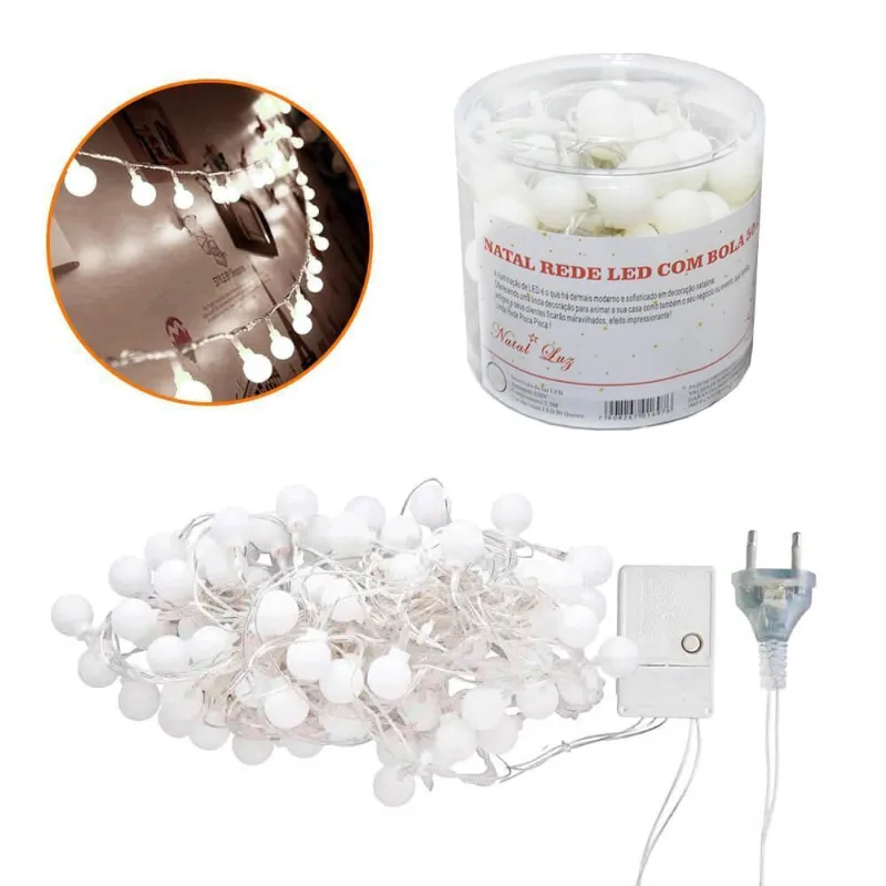 Pisca Pisca Natal Bolinhas Led Frio 50 Lâmpadas 127V