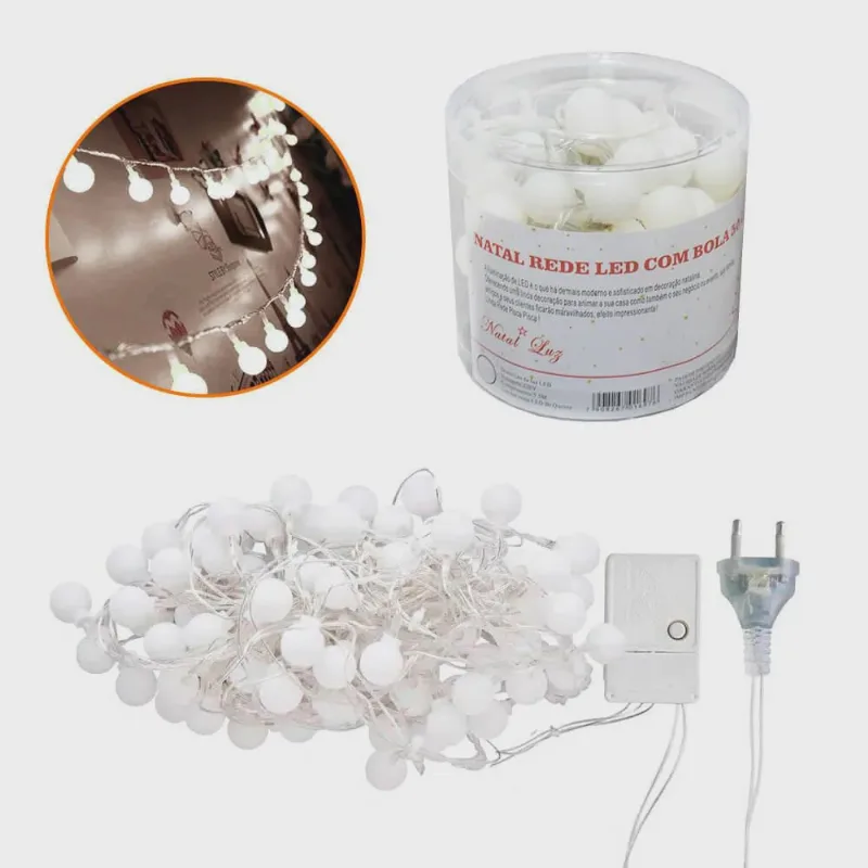 Pisca Pisca Natal Bolinhas Led Frio 50 Lâmpadas 220V - Casambiente