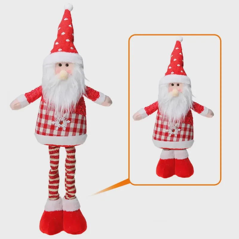 Boneco Papai Noel Vermelho Xadrez de Natal - Casambiente