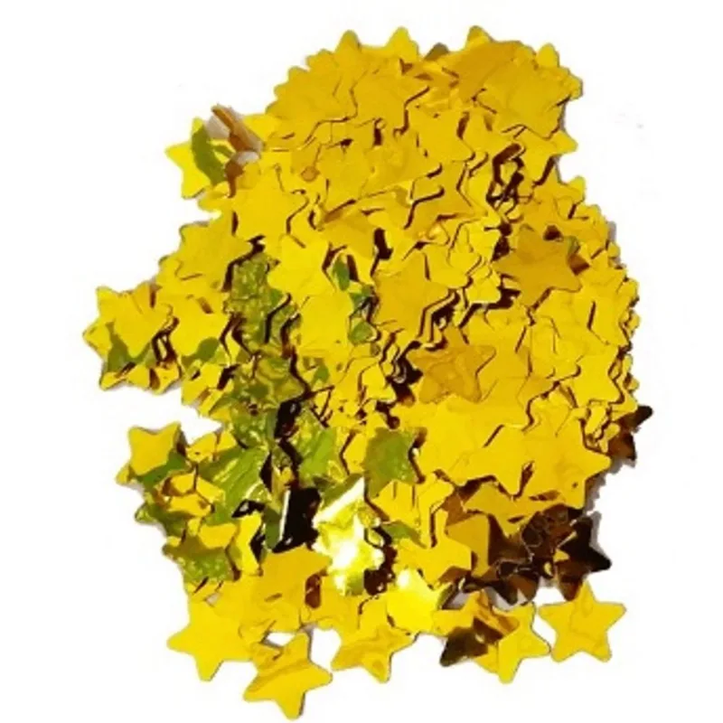 Confete metalizado estrela - dourado - Pacote com 15g