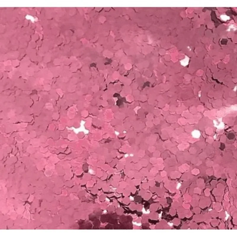 Confete metalizado hexagonal - rosa claro - Pacote com 15g.