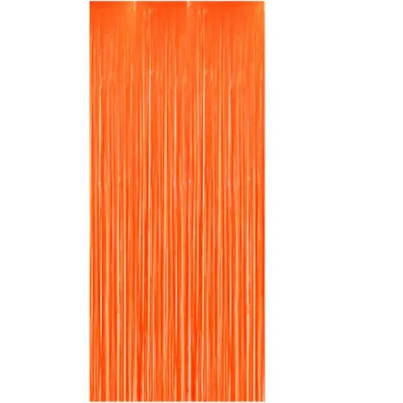 Cortina Fitas Metalizadas Laranja Neon - 1x2 Metros