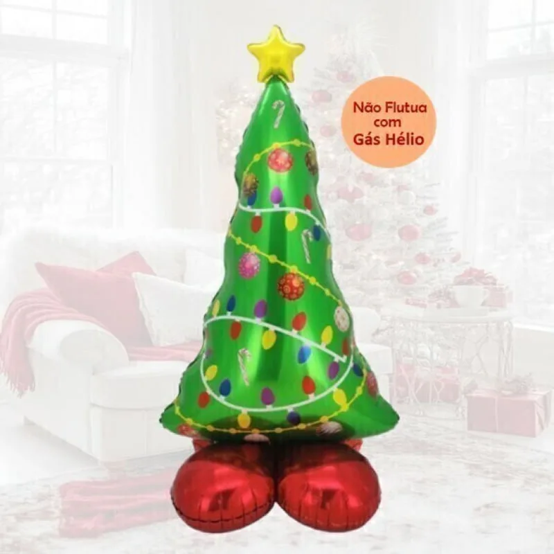 Balão Metalizado - Árvore de Natal - 69 cm x 127 cm - Animare - Valor Unitário - Animale