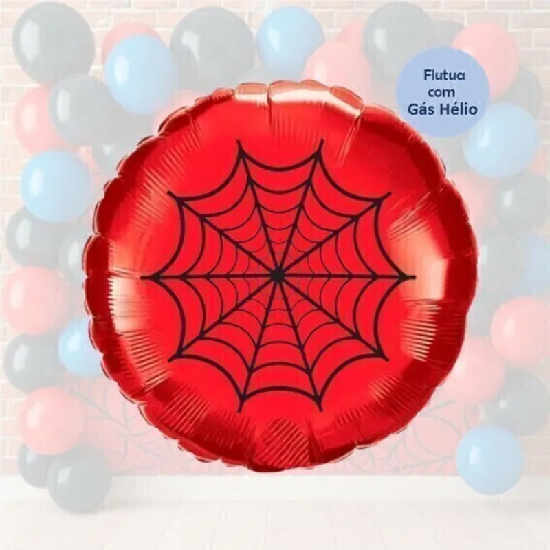 Balão Metalizado Vermelho - Teia - 45cm x 45 cm - Animare - Valor Unitário - Animale